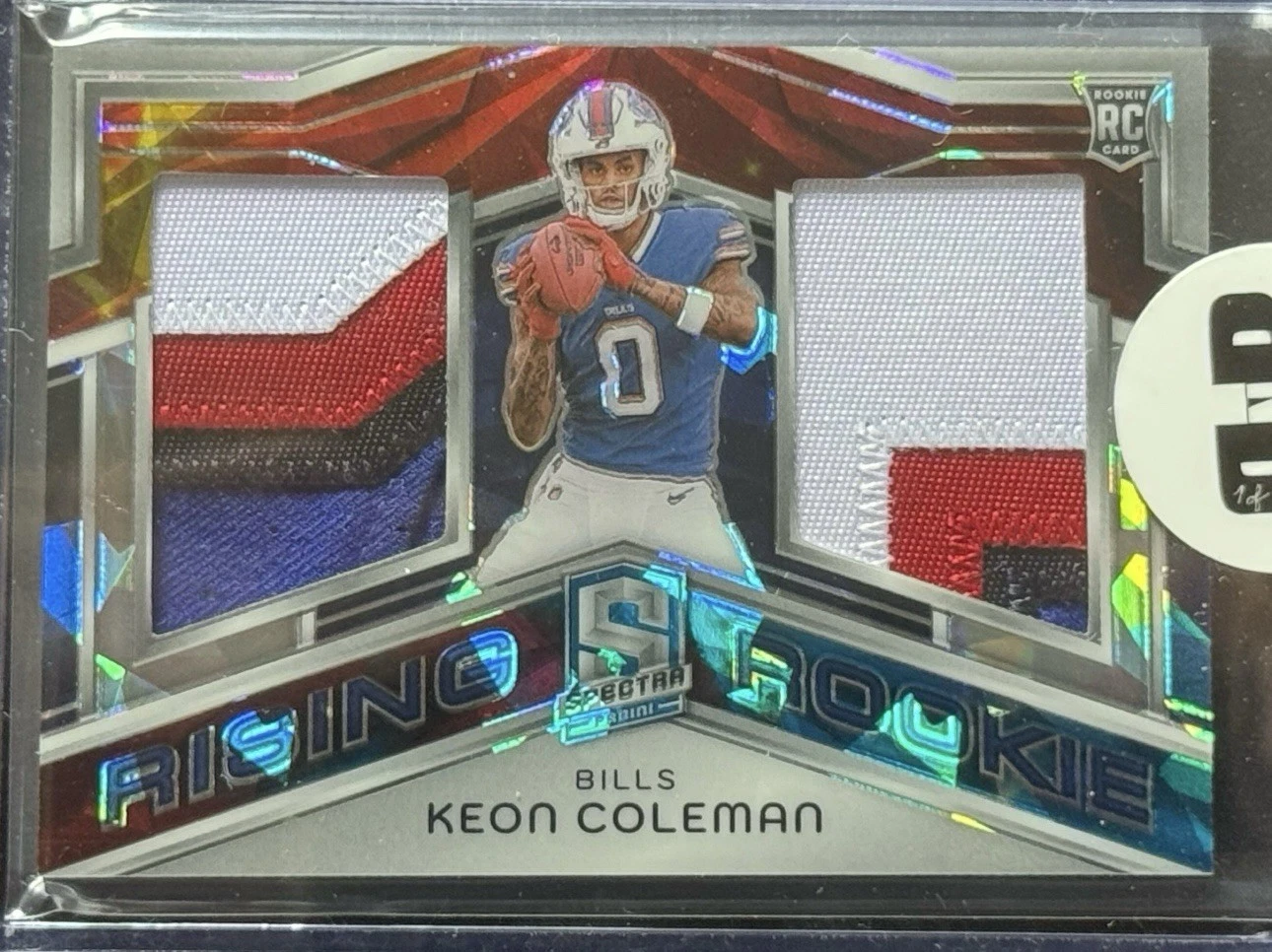 Keon Coleman Rising Rookie Astral Cracked Ice Patch